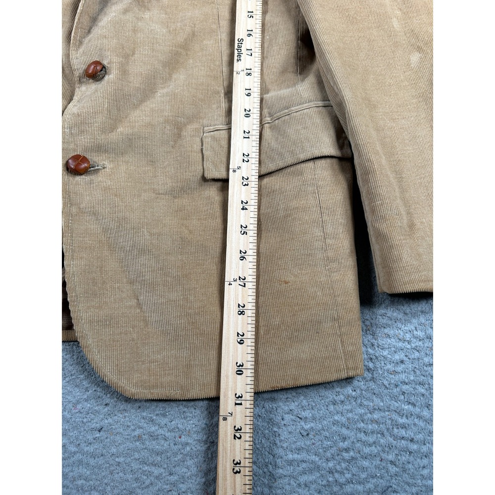 Vintage Levi's Blazer Men's 44 Beige Sport Corduroy Lined Elbow Patch USA Made - Picture 9 of 11